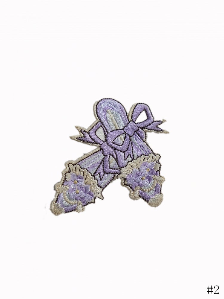 / Purple Hat Umbrella Brooch Embroidery Flower