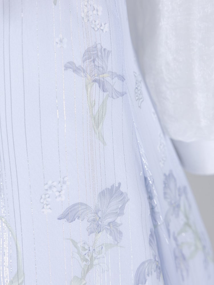 Halter Edward White Floral Piece Neck and One Summer Print Purple