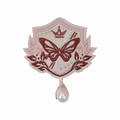Red Embroidery Badge Butterfly