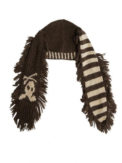 パンクなウサギの耳のニット帽