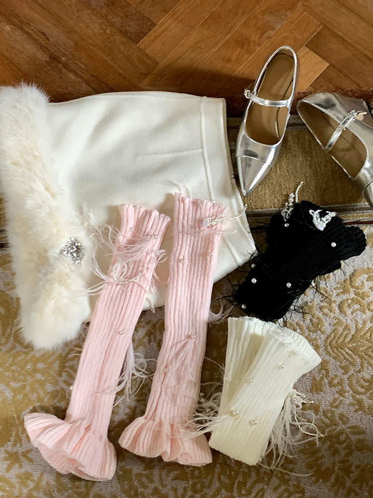 - bead Colors Mid-Calf Warmers with Socks Leg Three and Toe-Loop