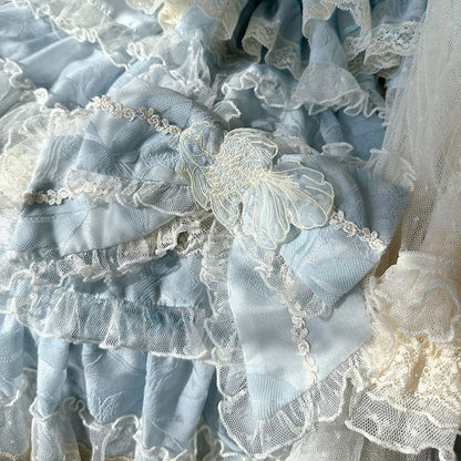 Detail Haircip Goldfish Bow Embroidered Lolita Sweet Pink/Blue/Green with