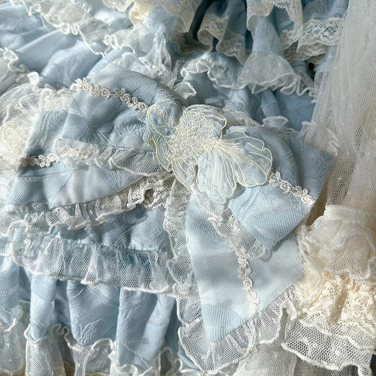 Pink/Blue/Green Bow Goldfish Sweet Embroidered Detail with Lolita Haircip