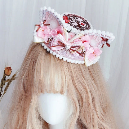 Mini Wonderland Cat Vibes Ears Hat Alice in Pink
