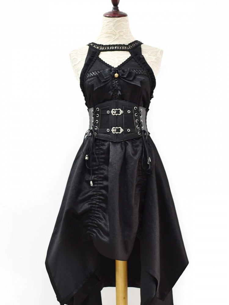 Black/White/Brown Lace-up Corset Punk Gothic Belt Detail