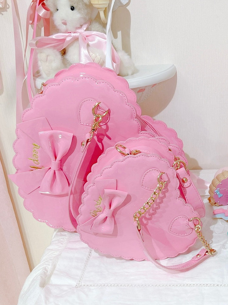 Barbie Design Leather Heart-shaped - Bag Pink 2-Way PU Lolita in Sweet