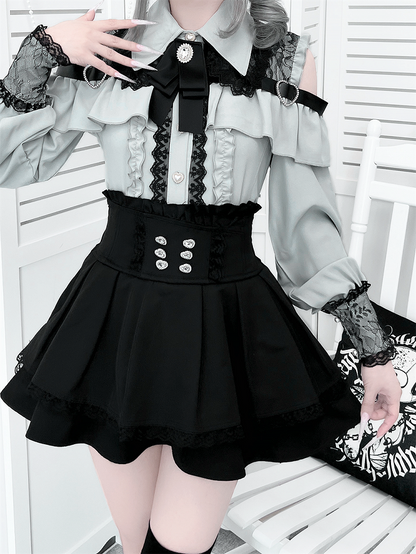 Detail Jirai Cutout in Style | Dusty Kei Blouse Green