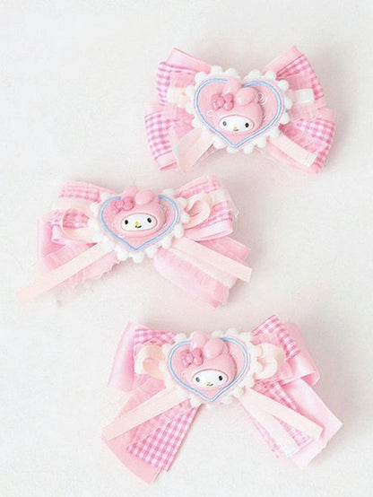 Hairclip Options Rabbit Cute Sweet Bowknot Lolita Pink 3