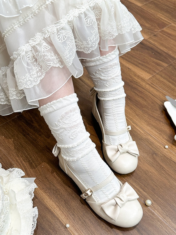 Baumwollsocken Cremeweiß