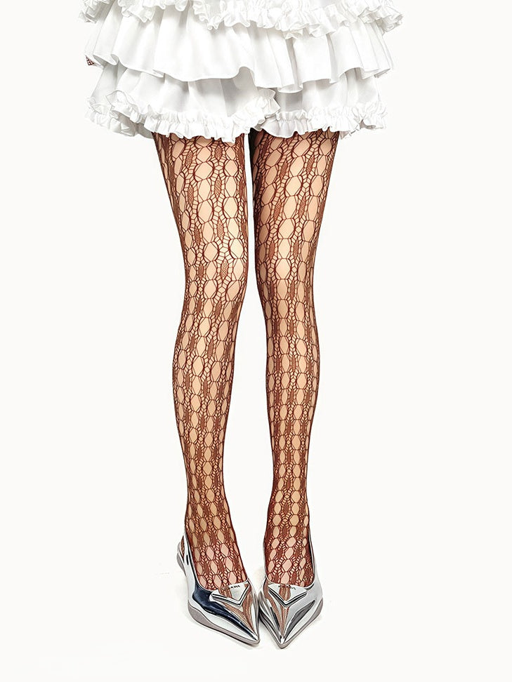 Design Polygon Tights Cut-Out Colors 4 Fishnet