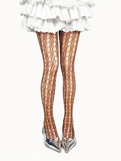 Design Polygon Tights Cut-Out Colors 4 Fishnet