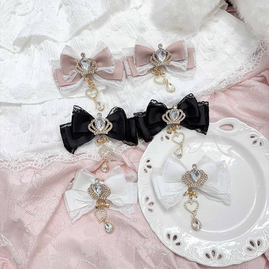 Rhinestone Clip 11 Crown Colors Kei Hair Bow Jirai