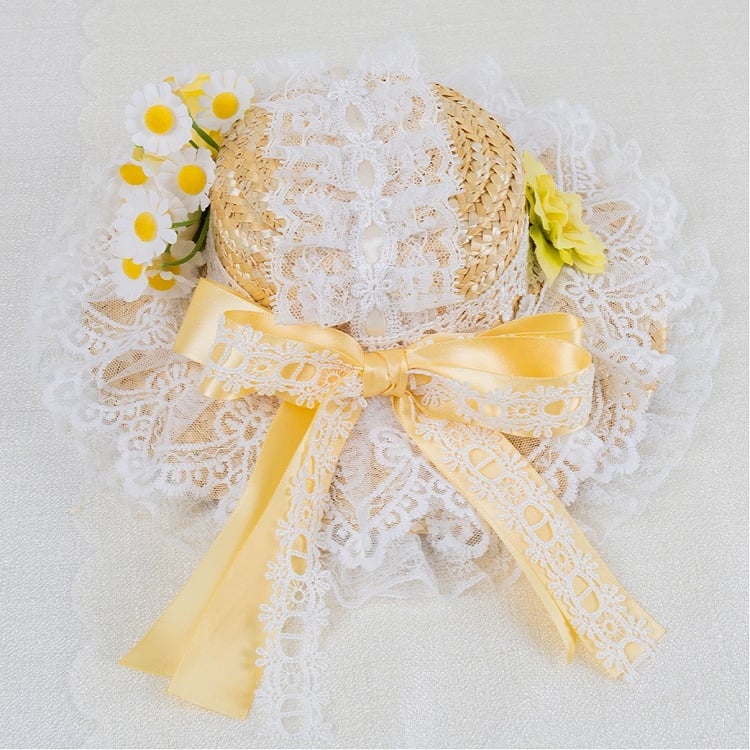 4-Color Lolita Straw Mini Hat
