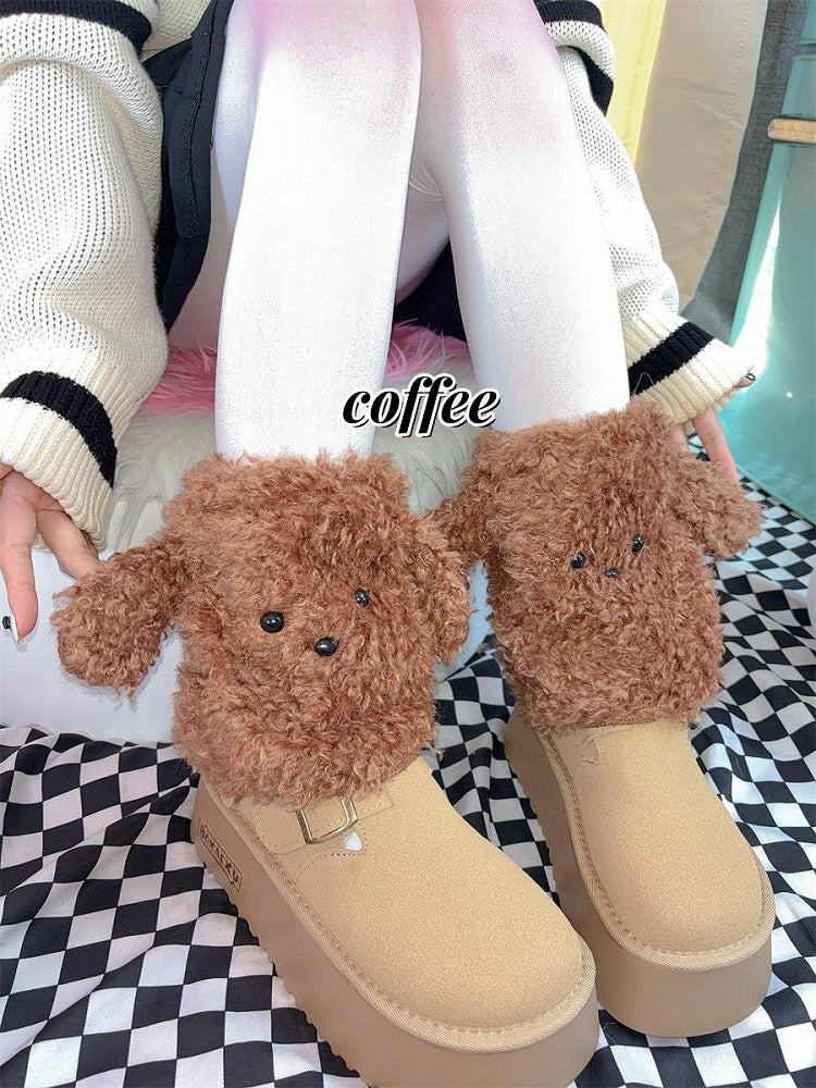 子犬の耳のデザインレッグウォーマー