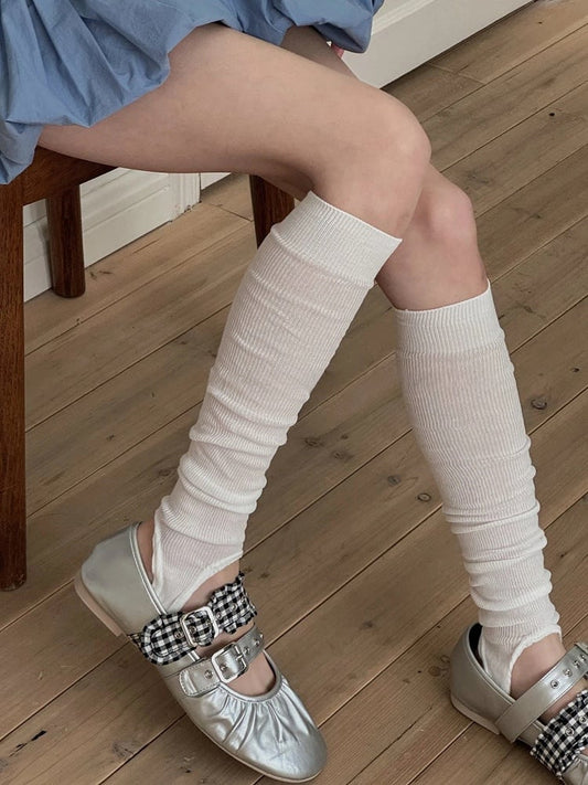 Ribbed Foot-Loop Leg Warmers in 5 Colors