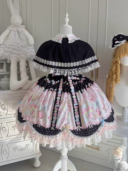 Lace-Trimmed Lolita Cape in Pink and Black - Inspiration Post