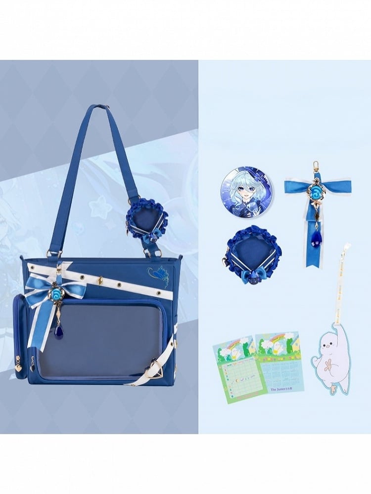 Blue Game-inspired Kawaii Crossbody Ita Bag with Charm - thejunco