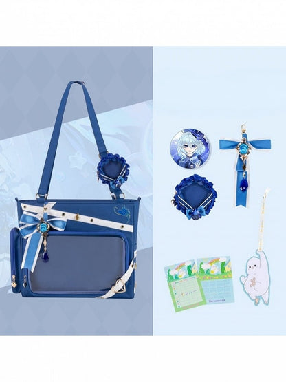 Blue Game-inspired Kawaii Crossbody Ita Bag with Charm - thejunco