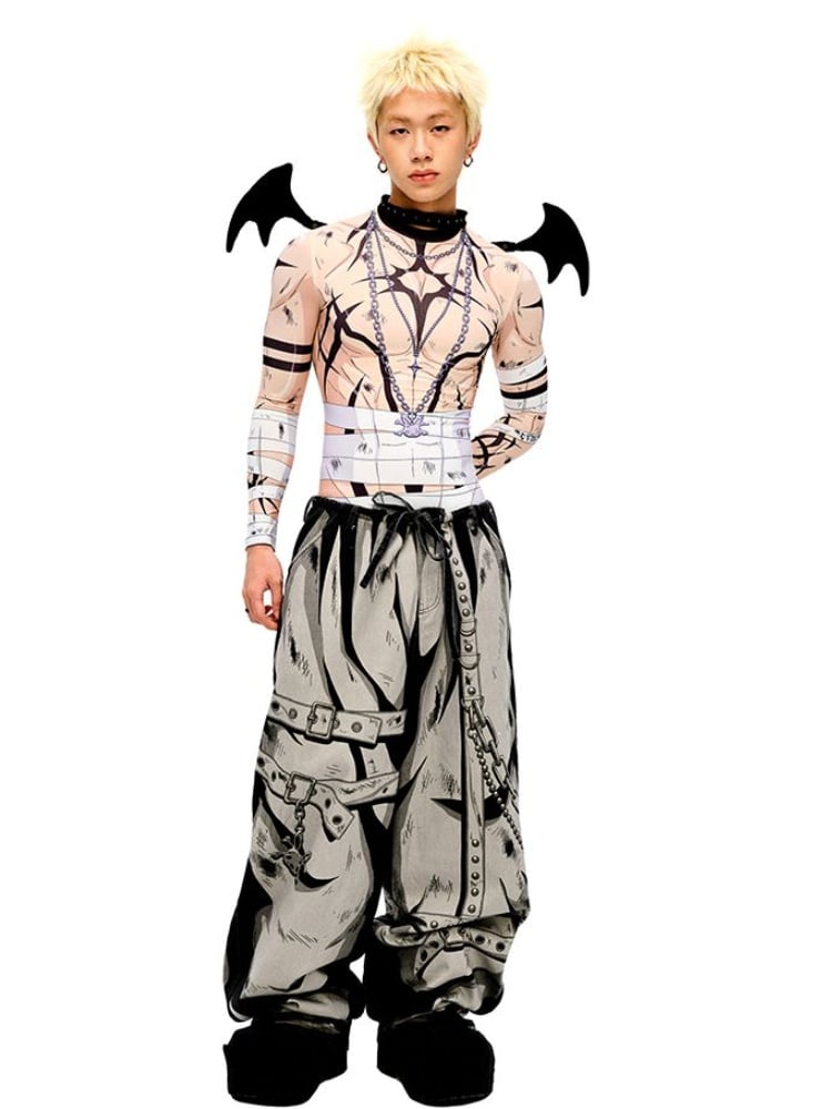 Punk Black Devil Wings Halsband