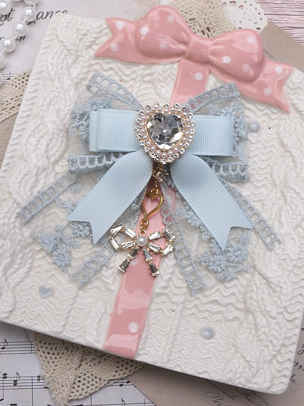 Lace Hairclip Color Jirai Bowknot Heart Rhinestone Charm Options Kei 4