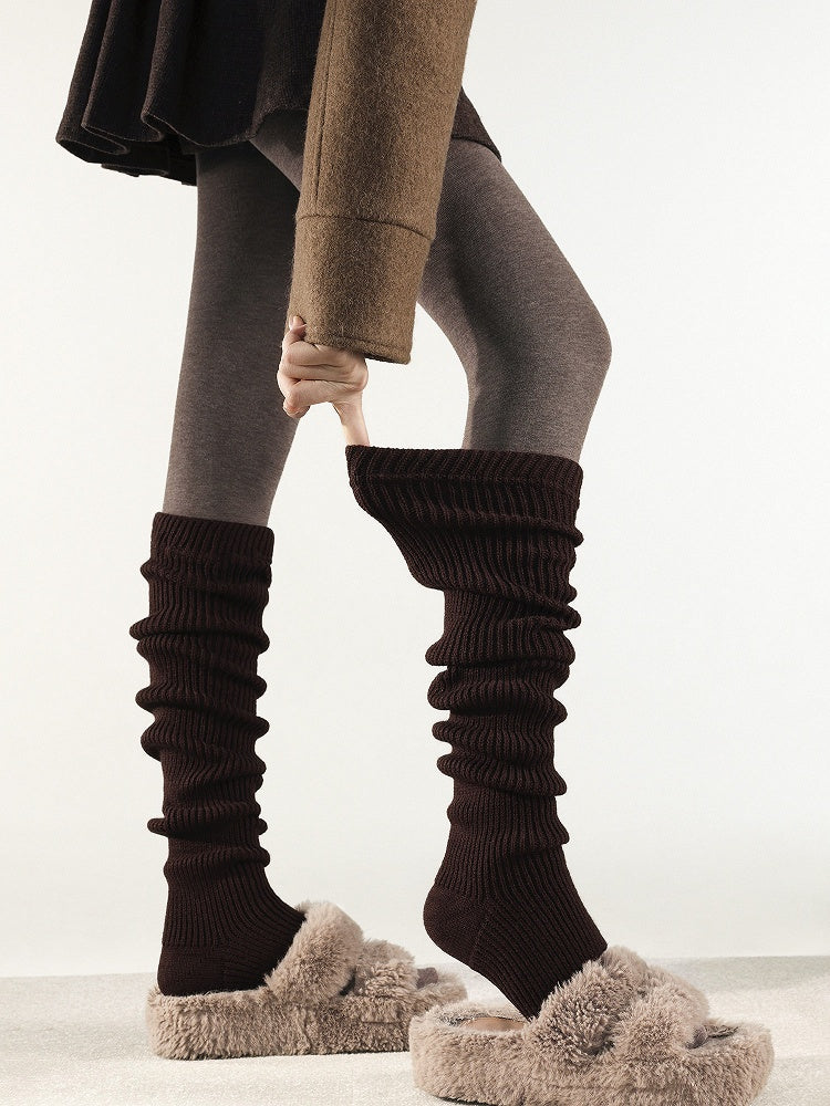 Slouchy Ribbed Open-Toe Leg Warmers - Kawaii Fairy Kei & Lolita Accessory, 4 Colors