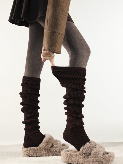 Slouchy Ribbed Open-Toe Leg Warmers - Kawaii Fairy Kei & Lolita Accessory, 4 Colors