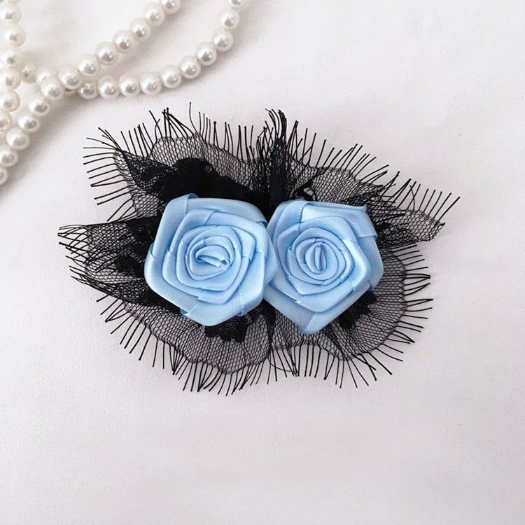 Design Hairclip Rosette Lace Colors 7 Gothic