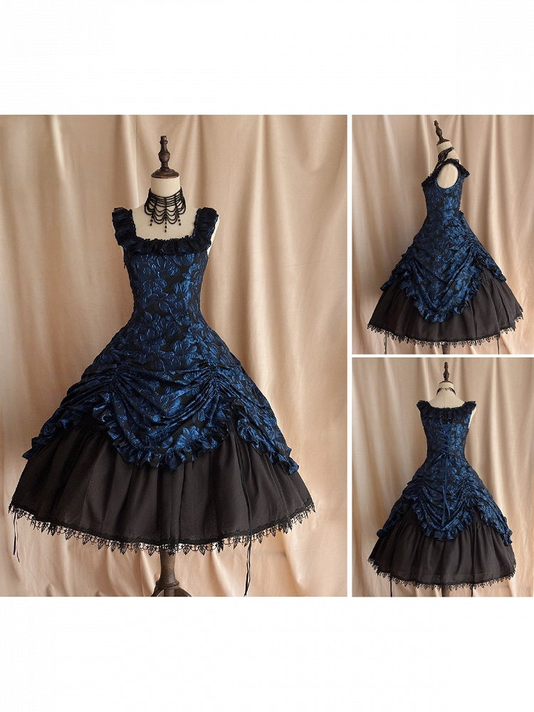 Dark Blue Ruffled JSK Gothic Lily - Miss Point