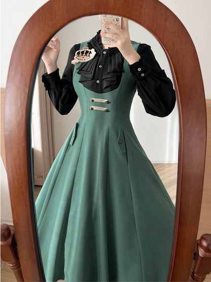 Vintage Under with Back Elegant Dress Lacing Forest Bust Green