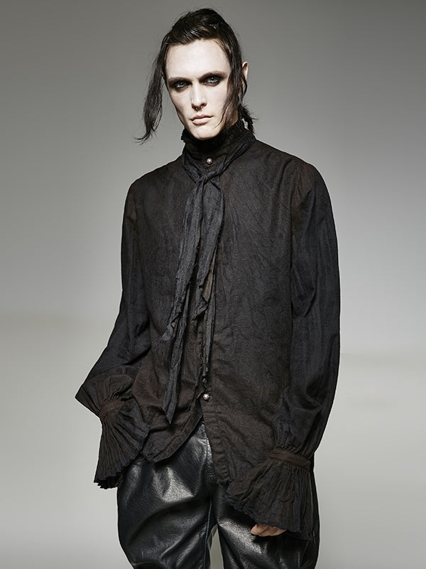 Shirt Tie Black Steampunk Men's