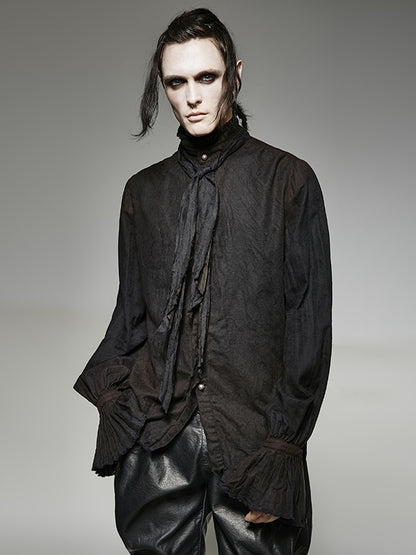 Shirt Tie Black Steampunk Men's