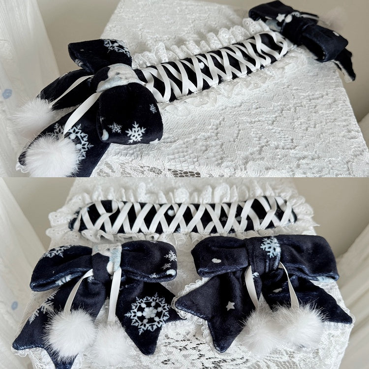 9 Color Options Lolita Hairband with Bowknot Hairclips