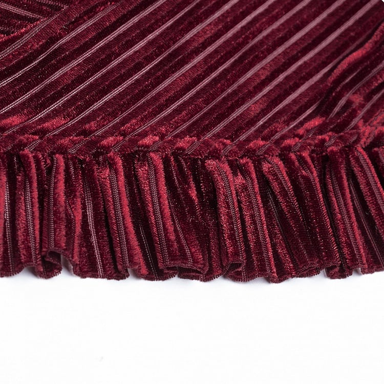 Red Velvet Dark-Grain Gothic Shirt