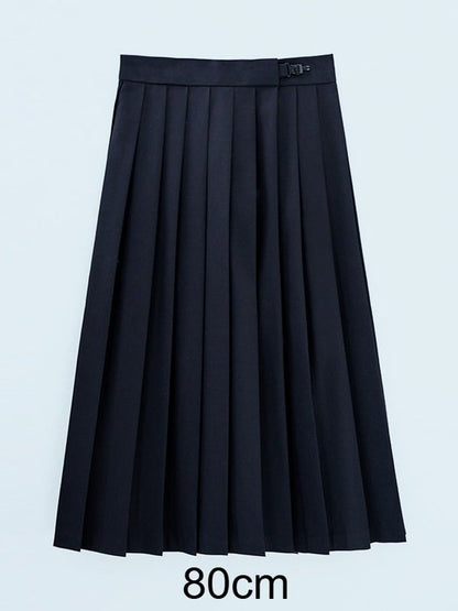 Black Pleated Skirt JK Style - Lan Jian Chuan