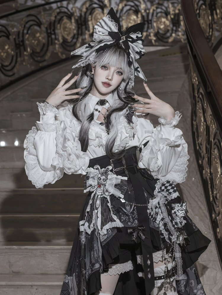 Bowknot Schwarz KC Streifen Groß und Weiß