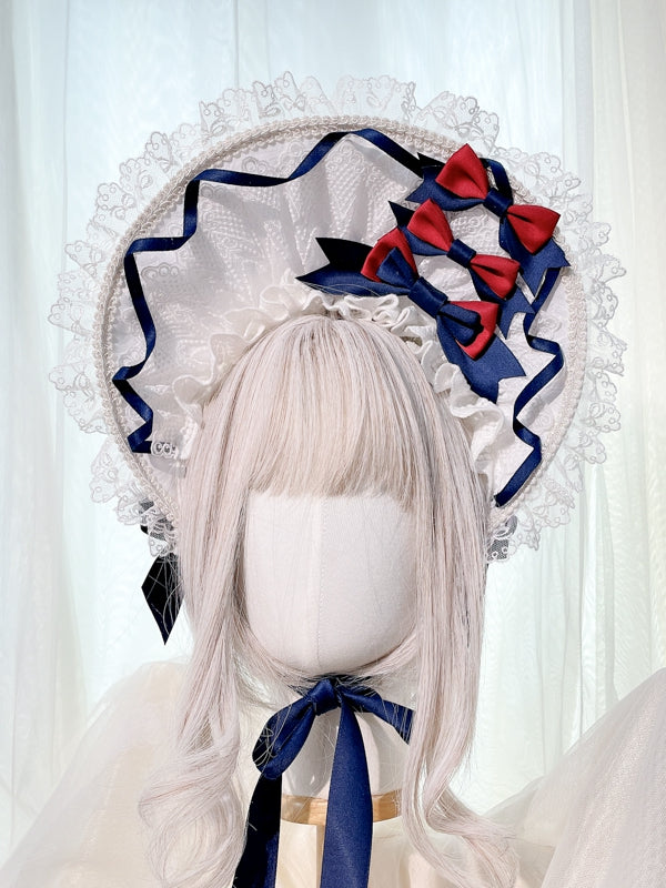 Color Bonnet White Lace Bows – and Options with Trimmed Fashion 3 Lolita