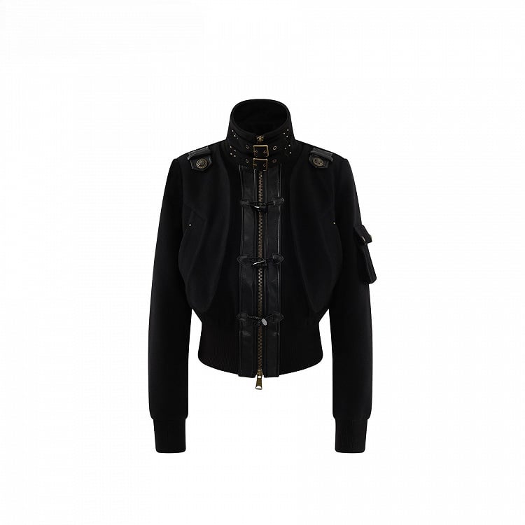 Jacket Closure Black Zip Toggle - Mock Neck Vintage