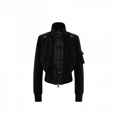 Jacket Closure Black Zip Toggle - Mock Neck Vintage