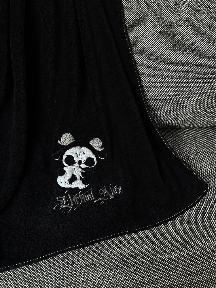 and Bath White Towel Grim Gothic Reaper Black