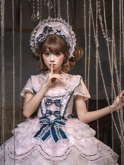 Floral Embroidered Parasol Hairpiece with Lace Trim - Mademoiselle Pearl