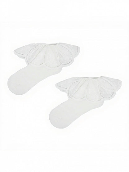 Ribbed Ankle Socks with Large Ruffle Cuff - ModaSwings