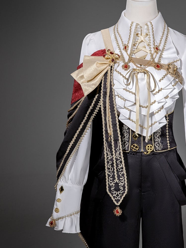 Elegant White Ouji Lolita Jabot Collar Shirt - Xiong Dou Jiang