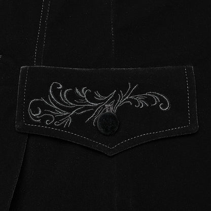 Black Coat Embroidered Goth Exquisite