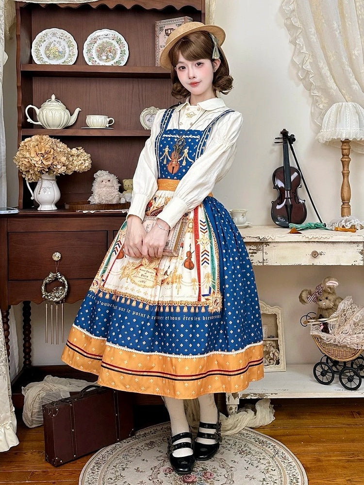 White Long Sleeve Smocked Waist Elegant Lolita Blouse - Crucis Universal Tailor Company