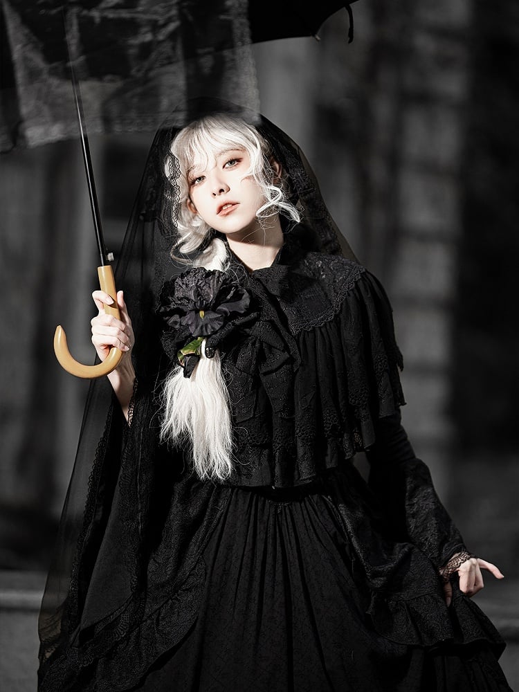 Iris Floral Black Hairclip