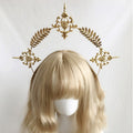 Gold/Silver Metal with Halo Wheat-Embellished Details KC Colors Cross