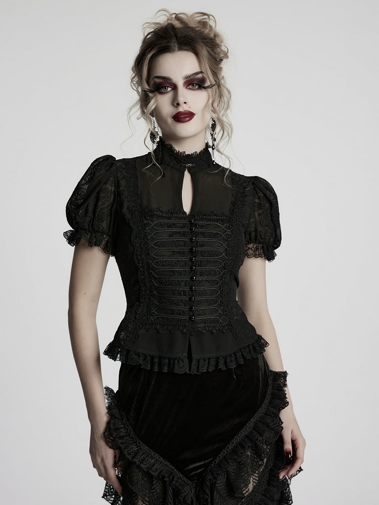 Gorgeous Black Gothic Chiffon Shirt