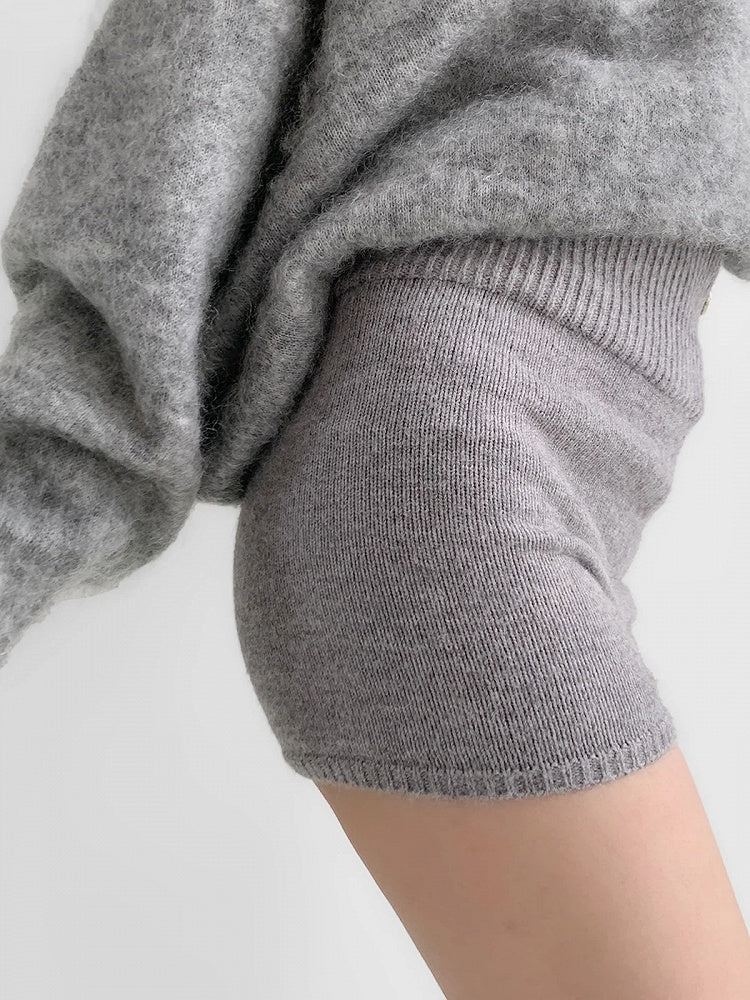 Colors) (3 Shorts Knit Waist Fold-Over