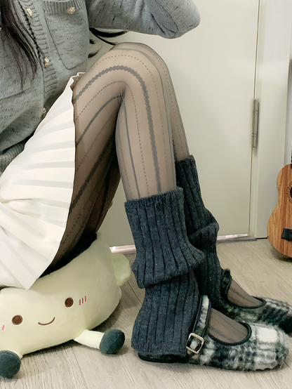 ミルクホワイト/グレー/コーヒータイツ