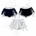 Navy Blue Jirai Kei Sporty Shorts with Lace Trim